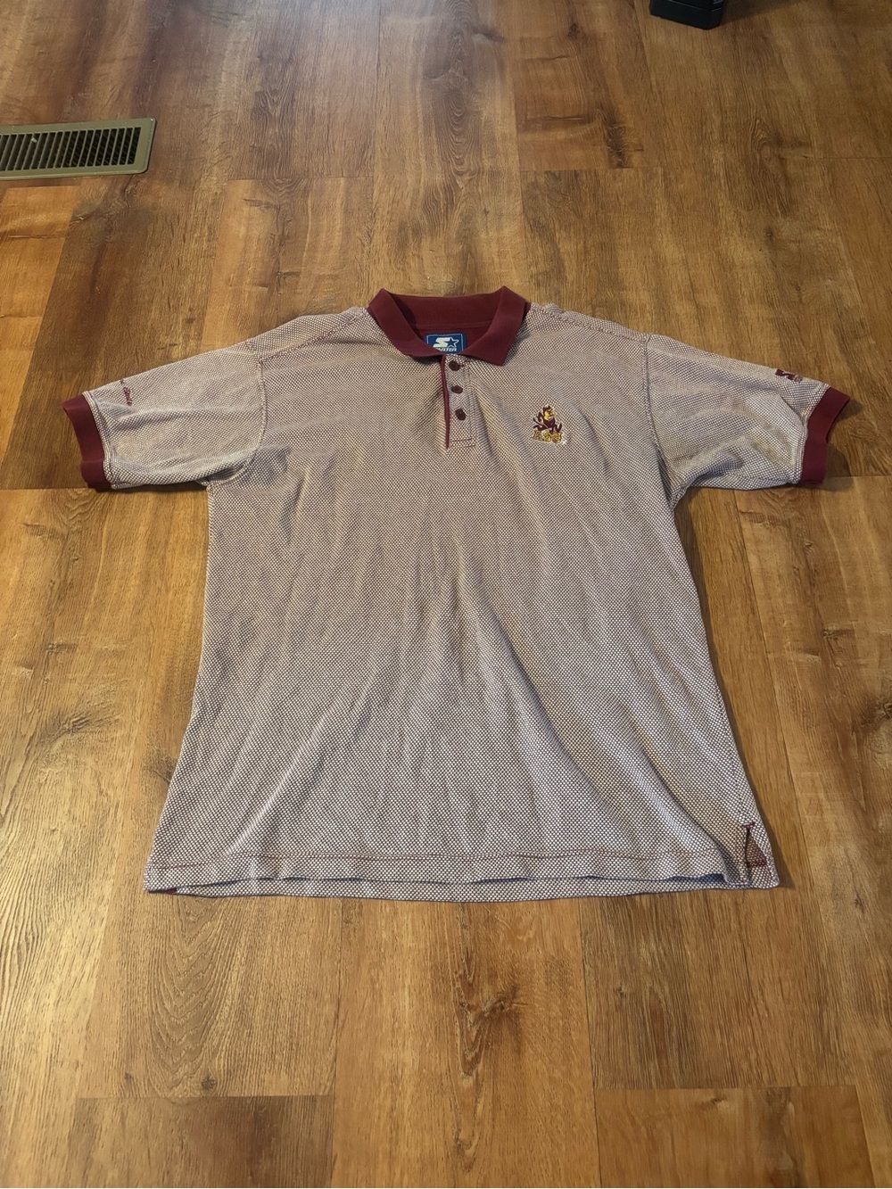 Vintage Starter Logo Arizona State Seminoles Polo Shirt Grey Red NCAA Men’s M
